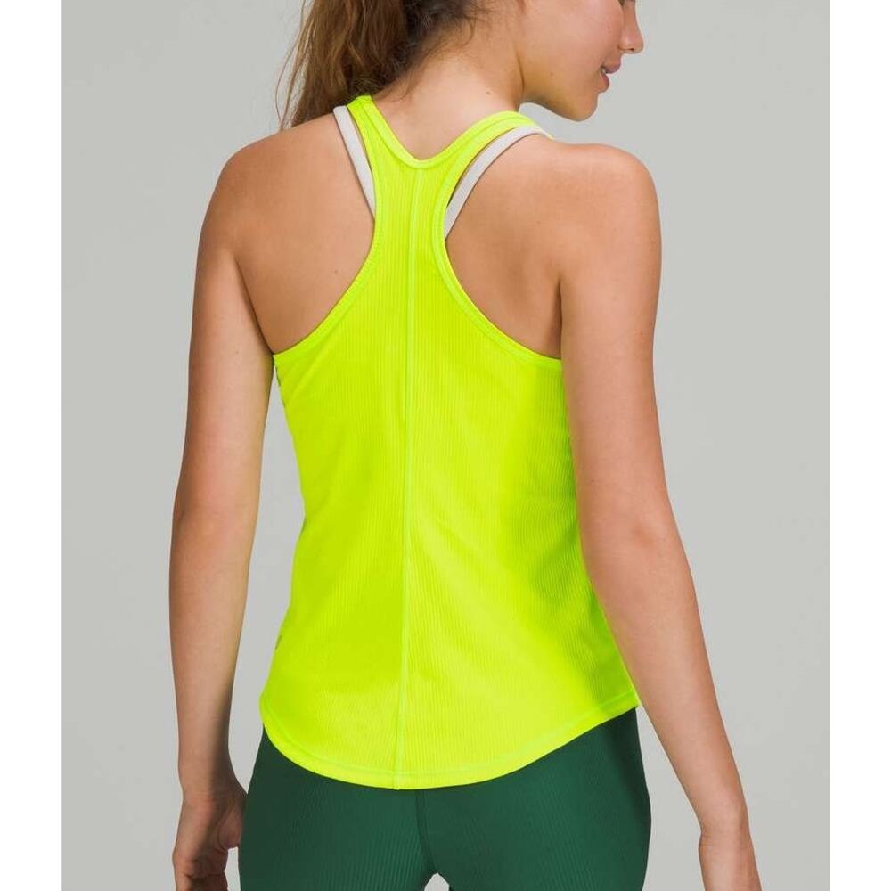 Lululemon Base Pace Ribbed Racerback Workout Tank Top Highlight Yellow 4 - Picture 2 of 4